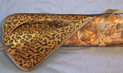 Darton Fury recurve case in Real Tree All Purpose HD lined with leopard
